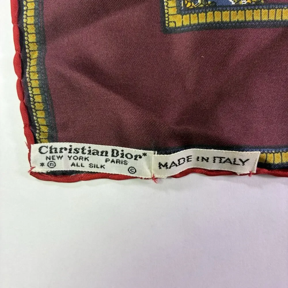 Vintage Christian Dior Silk Square Scarf 18